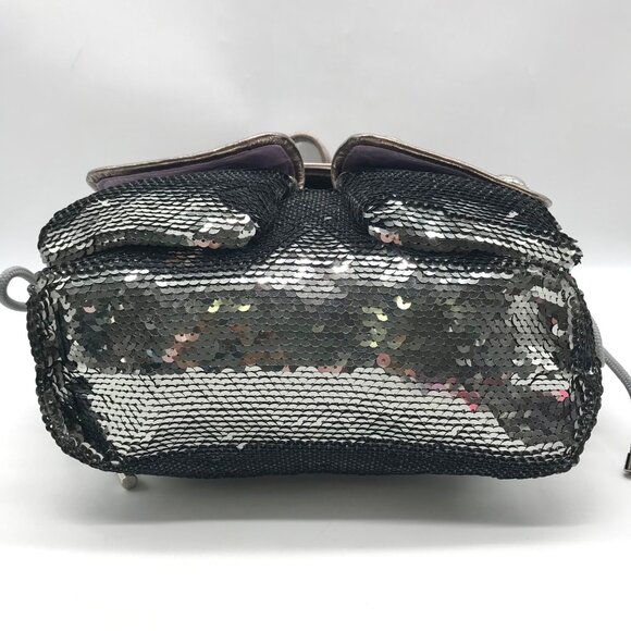 Coach Stone Gray Blue Poppy Sequin Spotlight Convertible Tote Bag 13821 - Picture 4 of 11